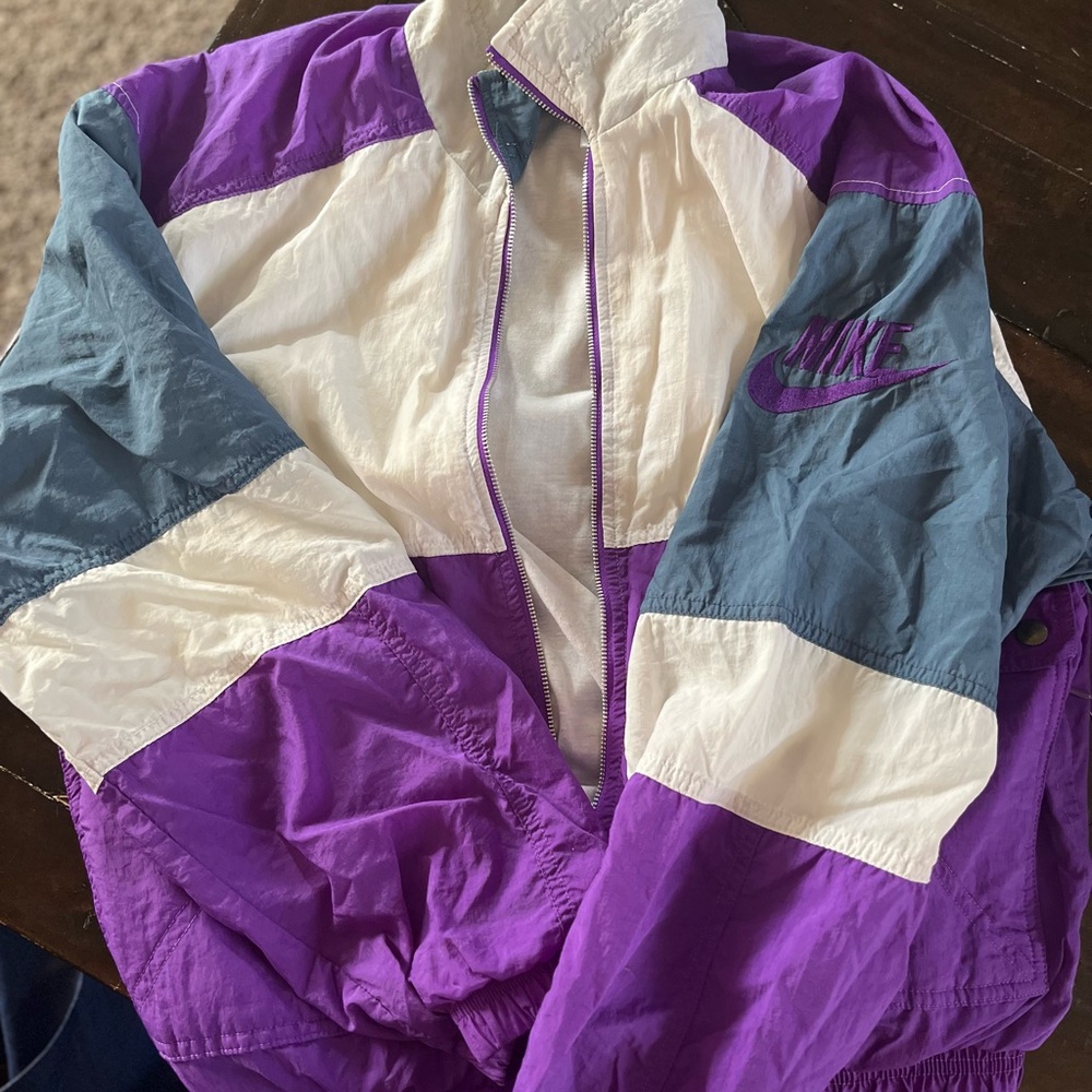 Vintage Nike White and Purple Jacket